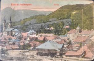 Felsőbánya, Baia Sprie; leporellolap vasútállomással. Dacsek Péter kiadása / leporellocard with railway station