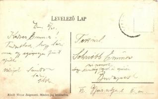 Nyustya-Likér, Hnústa-Likier; utcakép takarékpénztárral / street view with savings bank (EM)