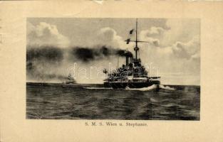 SMS Wien és SMS Stephanie Osztrák-Magyar Monarch-osztályú partvédő páncélosok / K.u.K. Kriegsmarine, coastal defense ships. G. Fano (kis szakadás / small tear)