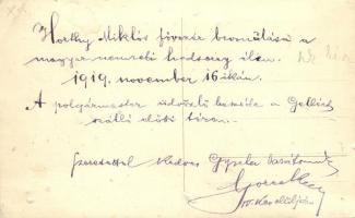 1919 Budapest, Horthy Miklós fővezér bevonulása a magyar nemzeti hadsereg élén november 16-án. A pol...