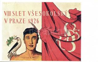 1926 VIII. Slet Vsesokolsky v Praze / 8th Sokol meeting in Prague. advertisement card s: C. Boudy