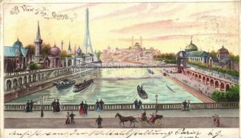 1900 Paris, Exposition, View of the Quays. litho (EK)