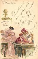 1900 Paris, Exposition Universelle, Le Vieux Paris, Patisserie Directoire. Advertisement litho art postcard s: A. Robida