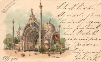 1900 Paris, Exposition Universelle, Porte Monumentale, Place de la Concorde. litho (EK)
