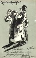 Gott der Gerechte! / Jewish men arguing. Judaica art postcard. A. ST. No. 224.