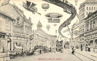 Miskolc száz év múlva, montázslap a jövőben / in the future montage postcard