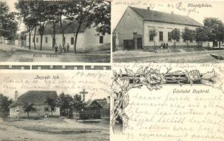 Bag, Katolikus iskola, Községháza, jegyzői lak. Art Nouveau, floral