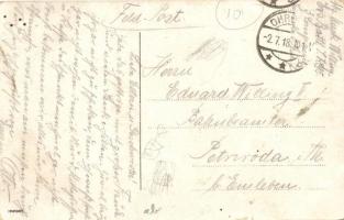 Gefangenentransport. Wie die beede staunen dahinten / WWI K.u.K. military humour, transport of the p...