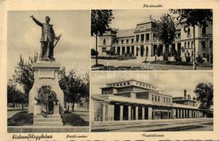 Kiskunfélegyháza, vasútállomás, Petőfi szobor, Fürdőszálló