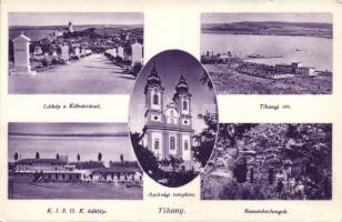 Tihany, Kálvária, rév, K.I.S.O.K. üdülője, Apátsági templom, Remetebarlang