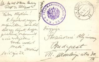 1915 Osztrák-magyar katonák szalonna sütés közben az erdőben + K.u.K. Feldmarodenhaus Nr. 2/2. / K.u...