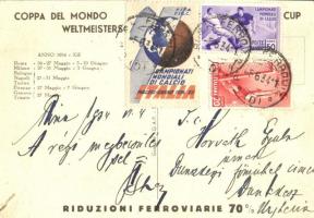 1934 Italia, Campionato mondiale di calcio. Coppa del Mondo / Italian FIFA World Cup advertisement c...