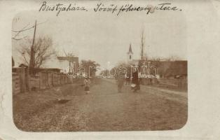 1917 Bustyaháza, Handalbustyaháza, Bustino; József főherceg utca templommal / street view with church. photo (EK)