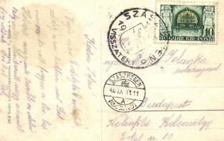 Szászrégen, Reghin; vasútállomás gőzmozdonnyal / railway station with locomotive / Bahnhof. So. Stpl