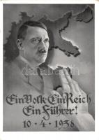 1938 Ein Volk, ein Reich, ein Führer! / Adolf Hitler, NS propaganda, map of Germany, So. Stpl. (EK)