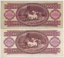 1957. 100Ft + 1992. 100Ft + 1975. 500Ft (3x) sorszámkövetők T:II,III szép papír