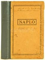 1942-1944 Kézzel írt napló, benne a világháború budapesti eseményeiről tudósító személyes hangvételű történetek, félvászon kötésben, 20x13 cm