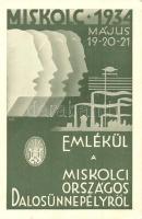 1934 Miskolci Országos Dalosünnepély reklámlapja / Hungarian national Song Contest advertisement card (fa)