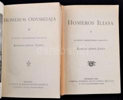Kemenes (Kempf) József: Homeros Iliasa. Bp., 1902 + UÖ: Homeros Odysseiája. Lampel R. Könyvkereskedése. Korabeli félvászon kötésben.