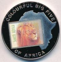 Uganda 2001. 1000Sh Cu-Ni Oroszlán multicolor T:PP fo. Uganda 2001. 1000 Shillings Cu-Ni Lion multicolor C:PP spotted Krause KM#78
