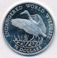 Cook-szigetek 1992. 50$ Ag Veszélyeztetett állatvilág - Daru C:1(PP)  Cook Islands 1992. 50 Dollars Ag Endangered World Wildlife - Crane T:1(PP)  Krause KM#117