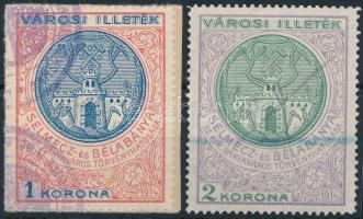 1914 Selmecz- és Bélabánya illetékbélyeg sor (31.000)