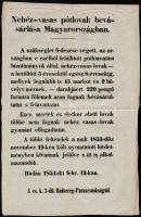 1854 Nehéz-vasas pótlovak bevásárlása Magyarországban, Cs. K. 3. Hadsereg Parancsnokság hirdetménye lóvásárlásról, 34x24 cm
