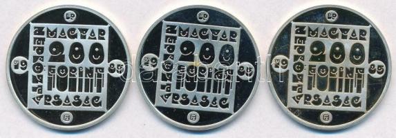 1985. 200Ft Ag "Természetvédelem - Mocsári teknős" + 1985. 200Ft Ag "Természetvédelem...