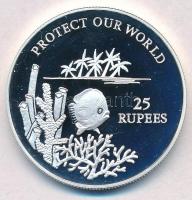 Seychelle-szigetek 1993. 25R Ag Védjük a világunkat / Korall és hal T:PP  Seychelles 1993. 25 Rupees Ag Protect Our World / Fish and Coral C:PP Krause KM#71