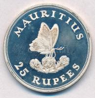 Mauritius 1975. 25R Ag Pillangó T:1(PP) patina Mauritius 1975. 25 Rupees Ag Butterfly C:UNC(PP) patina  Krause KM#40a