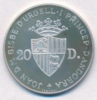 Andorra 1984. 20D Ag "Medve és bocsa" T:PP ujjlenyomat 
Andorra 1984. 20 Diners Ag "...