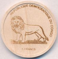 Kongói Demokratikus Köztársaság 2005. 5Fr fából készült "Gorilla" T:1
Congo Democratic Re...