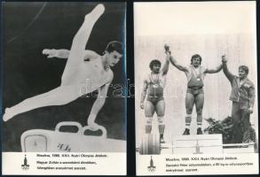 1980 A moszkvai nyári olimpiai játékok magyar résztvevői, 6 db sajtófotó, feliratozva, 18×13 cm