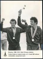 1980 A moszkvai nyári olimpiai játékok magyar résztvevői, 6 db sajtófotó, feliratozva, 18×13 cm