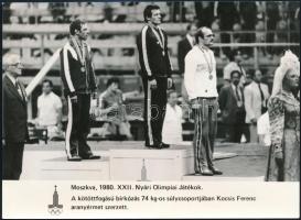 1980 A moszkvai nyári olimpiai játékok magyar résztvevői, 6 db sajtófotó, feliratozva, 18×13 cm