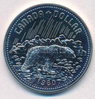 Kanada 1980. 1$ Ag Arktisz területek - Jegesmedve T:BU  Canada 1980. 1 Dollar Ag Arctic Territories - Polar bear C:BU Krause KM#128