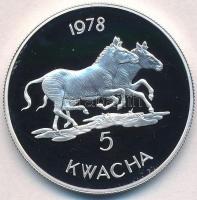 Malawi 1978. 5K Ag Zebrák T:PP Malawi 1978. 5 Kwacha Ag Zebras C:PP Krause KM#15