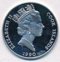 Cook-szigetek 1990. 50D Ag "Veszélyeztetett állatvilág / Grizzly medve" T:1(PP) 
Cook Isl...