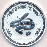 Ausztrália 2001. 1$ Ag Kígyó (1oz/0.999) T:PP kis patina Australia 2001. 1 Dollar Ag Snake (1oz/0.999) C:PP small patina