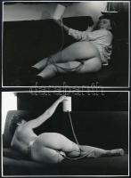cca 1930 Extrém nőcis fényképek, 2 db vintage fotó, 12x17 cm