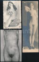cca 1930-1950 Szolidan erotikus fényképek tétele, 8 db vintage fotó, 24x18 cm és 9x6 cm között / 8 erotic photos