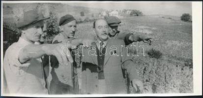 1956 Nagy Imre (1896-1958) politikus, miniszterelnök látogatása a balatonfelvidéki borvidéken, vinta...