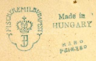 Fischer Emil Budapest kézzel festett váza, jelzett, hibátlan, m: 19.5 cm, d: 21 cm