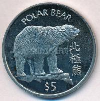 Libéria 1997. 5$ Cu-Ni Jegesmedve T:1-(PP)  Liberia 1997. 5 Dollars Cu-Ni Polar Bear C:AU(PP) Krause KM#441