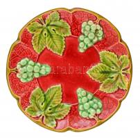 Körmöcbányai szecessziós kis tányér, kézzel festett, jelzett, kapásnyomokkal, d: 17,5 cm