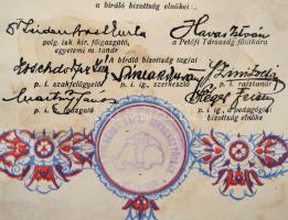 1936 Dicsérő oklevél az Ifjú Polgárok Lapja II. Rákóczi Ferenc halálának emlékére rendezett pályázat...