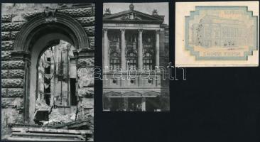 cca 1965 Budapest, a Nemzeti Színház bontása, 5 db vintage fotó, 10x6 cm és 9x13 cm + hozzáadva 1 db...