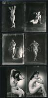cca 1948 Demeter Károly (1892-1983) budapesti fényképész hagyatékából 6 db vintage negatívjáról készült kontakt másolatok, 3 db fotópapíron, 9x14 cm