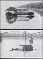cca 1940 Hajómalom, Kerny István (1879-1963) gyűjtéséből, 2 db mai nagyítás, 10x15 cm / ship mill, 2 mondern copies of vintage photos