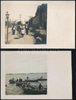 cca 1890 Japán, 4 db jelzés nélküli vintage fotó, 9x14 cm-es fotópapíron 7x7 cm-es képek